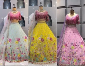 Abito da sposa etnico Bollywood festa Lehenga Choli designer indiano Lehnga - Foto 1 di 15