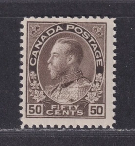 Canada Scott 120 F/VF MNH 1925 50¢ Black Brown King George V Admiral SCV $200 - Picture 1 of 2