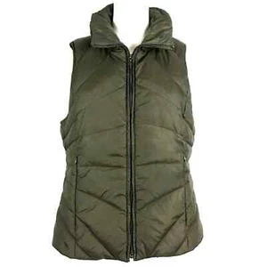 Kenneth Cole Vest Womens Sz M Brown Puffer Down Full Zip Pockets Bubble Gilet - Picture 1 of 10