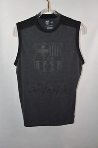 FC Barcelona Sleeveless T shirt Men's Size Large Charcoal Gray / Black - Picture 1 of 4