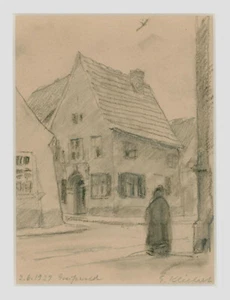 Kliefert, Erich (1893 Berlin – 1994 Stralsund) „Straßenszene in Greifswald“ 1929 - Bild 1 von 5