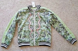 GUESS Bomber Jacket Green Snake Embroidered Size Small S $128 - Picture 1 of 6