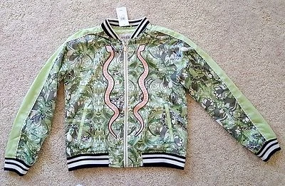 GUESS Bomber Jacket Green Snake Embroidered Size Small S $128 - Image 1 of 4