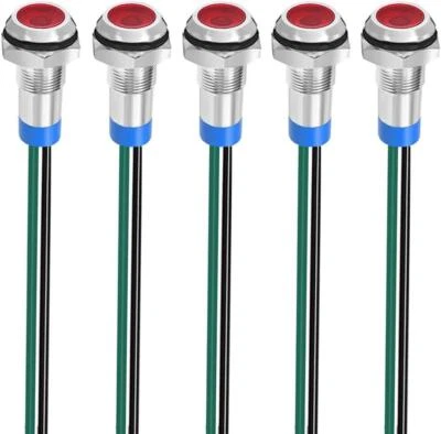 5 piezas 8mm 3V-4.5V-5V-6V-7.5V-9VDC Ahorro de Energía LED Metal Indicador Luz Señal - Imagen 1 de 4