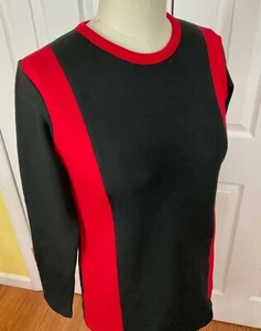 NEU MIT ETIKETT WORTH NEW YORK PULLOVER SCHWARZ ROT L/S FLEECE OBERTEIL DAMEN GRÖSSE XP - Bild 1 von 9