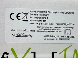INKgrafiX® - GRIFFSTÜCK ALU Dunkelblau - geriffelt 25mm - TATTOOGRIFF Alugriff - Picture 1 of 1