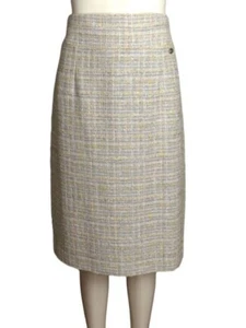 CHANEL - Falda de tweed metálica primavera 2009, talla 14 - Imagen 1 de 6