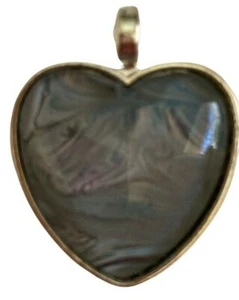Pendant Acrylic Pour Painted Wearable Art Keychain Silver Finish Grey New - Afbeelding 1 van 2