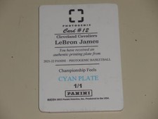 2021-22 Panini Photogenic Championship Feel LeBron James Cyan Printing Plate 1/1