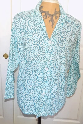 Camisa Top Pijama Vintage BVD Aqua Algodón Blanco Talla B Pecho 44 Foto 1 de 4