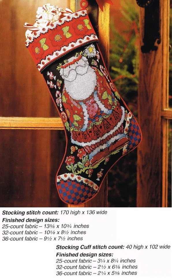 JOLLY ST. NICK STOCKING   MARY ENGELBREIT  CROSS STITCH PATTERN ONLY - Image 1 of 1