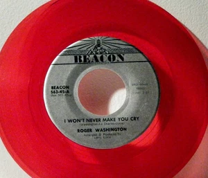 ROGER WASHINGTON 7 Inch 45 I won't never make you cry 1965 Beacon Red vinyl - Picture 1 of 1