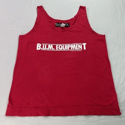 Vintage B.U.M. Equipment Shirt Mens Large Tank Top Spell Out Graphic 90s 1992 - Image 1 of 4