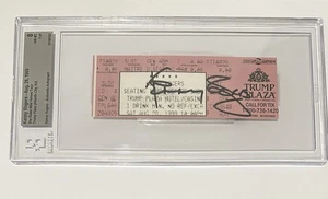 Kenny Rogers Wild Horses Tour Ticket Signed Beckett Auto BGS 8 Trump Plaza Rare - Picture 1 of 3