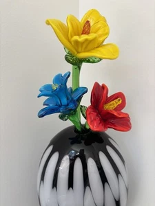 Murano Art Glass Vase SEGUSO VIRO 18/101 Limited Collection Black & White Signed - Picture 1 of 23