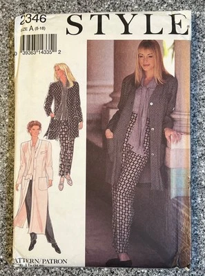 VTG Style Pattern 2346 sz 8-10-12-14-16-18 UNCUT long duster coat jacket pants - Image 1 of 4