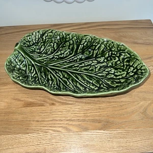 SELTEN John Buck Portugiesisch Oval Servierschale Platte Kohlblatt 12" - Bild 1 von 8