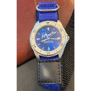 Men's 38mm Life Touch Safety Watch, Blue Face and Canvas Band - Picture 1 of 3