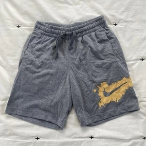 Nike Active Shorts Gray with Gold Swoop boys size Medium - Picture 1 of 6