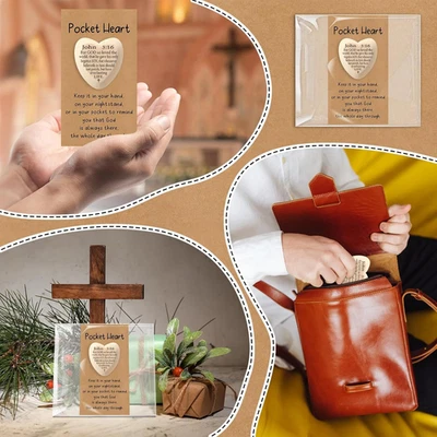 Juego de 30 fichas de corazón de abrazo de bolsillo John 3:16 regalo cristiano inspirador a granel Wo... Foto 1 de 4