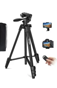 Grifema Lightweight Phone/Camera Aluminum Travel Tripod 55" Carry Bag & Remote - Picture 1 of 10