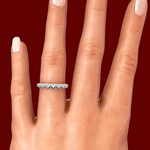 Cinta de diamante certificada de 0,60 quilates Lab Grown corte redondo talla 6 7 8... - Imagen 1 de 13