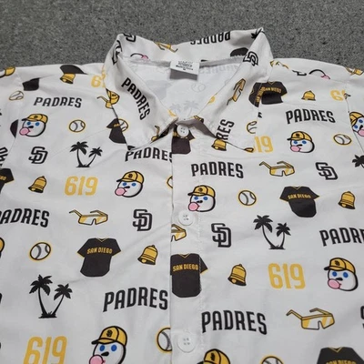 San Diego Padres Shirt Mens Medium 619 Aloha Hawaiian Jack In The Box SGA Adult  - Image 1 of 4