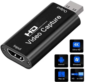 Video Capture Card HDMI To USB HD 1080P Recorder For Game/Live Streaming Tiktok - Picture 1 of 7