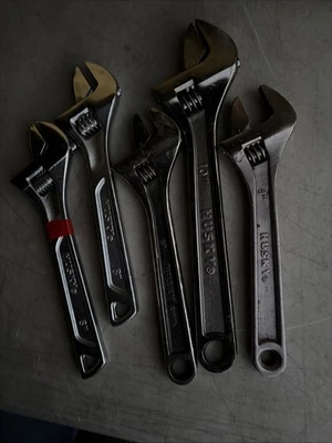 Lot Of 5 Husky Adjustable Wrench Fout 8” 200mm  And One 10” - Image 1 of 4