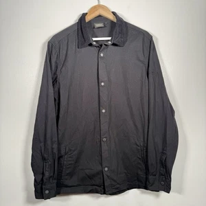Barbour International Giacca Nera Uomo Taglia L Cord Collar Chore Overshirt - Foto 1 di 8