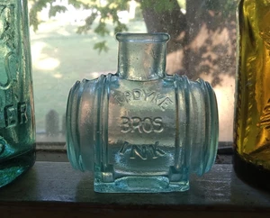 OPDYKE BROS INK 1880 AQUA BARREL FIGURAL INK BOTTLE FRENCHTOWN,NJ? - Picture 1 of 11