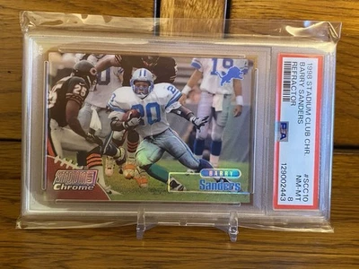 1998 Stadium Club Chrome BARRY SANDERS Refractor #SCC10 PSA NM-MT 8 LIONS - Image 1 of 2
