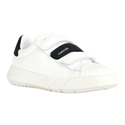 Geox Hyroo Boy Sneaker in White/Black J35GWB-085BC-C0404 Size 4 MFRP $95 - Imagem 1 de 4