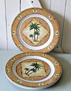 Strandmotiv Palmen Melamin 4 Stück Speiseteller Set 10" Teller - Bild 1 von 6
