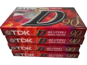 Cassette TDK D90 IEC Type I Normal Position Pack of 4 Sealed Tapes - Picture 1 of 1