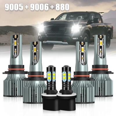 For Saturn SC1 SC2 1997-2002 White LED Headlight Fog Light Bulbs 9005 9006 880 - Image 1 of 4