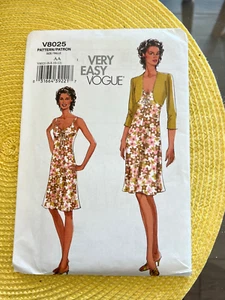 Vogue Patterns V 8025 Misses Shrug And Dress Sewing Pattern Size 6-12 Uncut - Picture 1 of 2