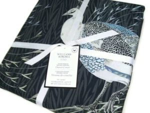 Funda nórdica Williams Sonoma Home plumas de pájaro pavo real estampado Jaipur reina completa - Imagen 1 de 4