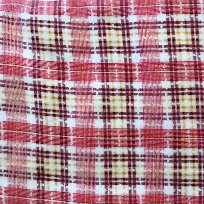 Red With Yellow Flannel Plaid Fabric 1 Yrd 20” By 44” - Image 1 of 3