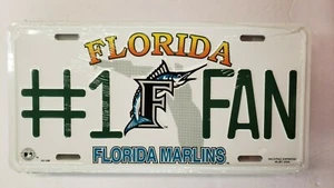 MLB Florida Marlins #1 Fan Metal License Plate, NEW - Picture 1 of 1