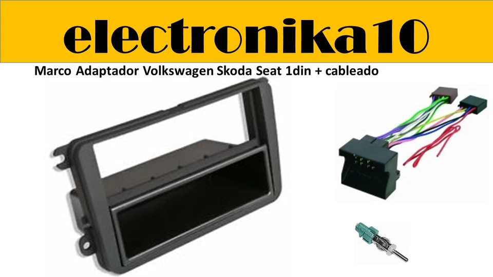 Volkswagen Seat Skoda Marco de Montaje para Radio 1 DIN  kit cableado  - Imagen 1 de 1