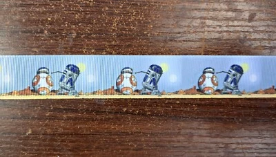 1" Star Wars R2D2 & BB-8 On Tatooine Ribbon - SOLD BY YARD - Image 1 of 2