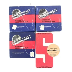 Lot x3 Scotch 600' Reel To Reel & (1) 1200' Reel Magnetic Recording Tape - Picture 1 of 11