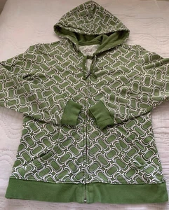Style Co Sport Green Geometric Design Zip Up Hoodie Size Small EUC - Picture 1 of 12