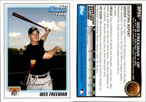 Wes Freeman 2010 Bowman #BP64 Card Pittsburgh Pirates
