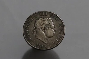 🧠🇬🇧 UK GB HALF CROWN 1818 SILVER SCARCE SHARP DETAILS B59 #K2755 - Picture 1 of 3