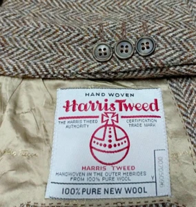 Vintage Harris Tweed all worsted bespoke classic suit jacket blazer 35R 40R - Picture 1 of 11