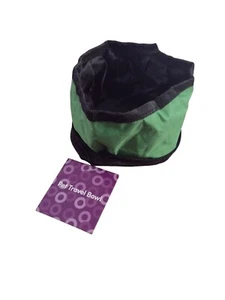 Portable Foldable Dog Water/Food Bowl Pet Travel Dish Collapsible Fabric Green - Picture 1 of 5