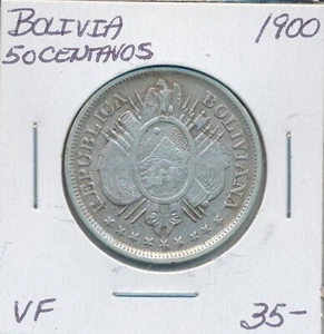 Bolivia 50 Centavos 1900 - VF - Picture 1 of 2