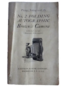 cAMERA BROWNIE FOLDING AUTOGRAPHIC NO 2 SINGLE LENS KODAK MANUAL VTG neocurio - Picture 1 of 10